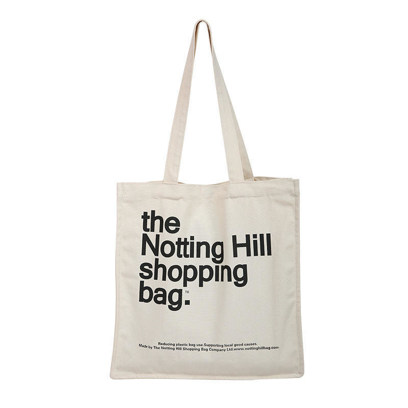 Logo personnalisé imprimé sur toile réutilisable Sacs de coton avec poche intérieure