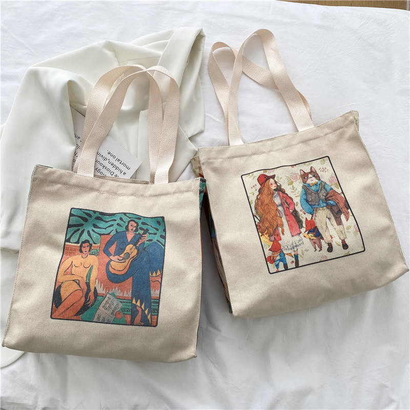 OEM personnalisé sac de shopping en toile de coton lourd avec conception de logo personnalisé