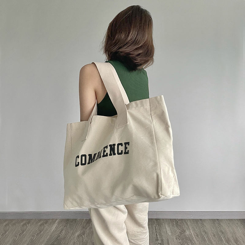 Sacs à main en toile de grande taille écologique pour le shopping Logo personnalisé et OEM / ODM Acceptable