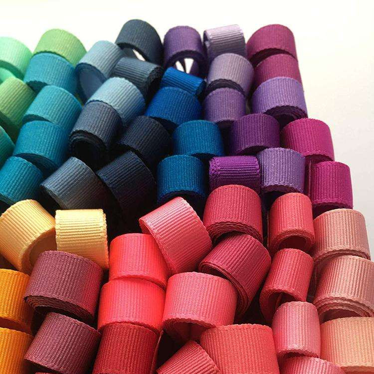 6mm-40mm 196 choix de couleurs bande personnalisée polyester gros grain ruban en tissu satiné